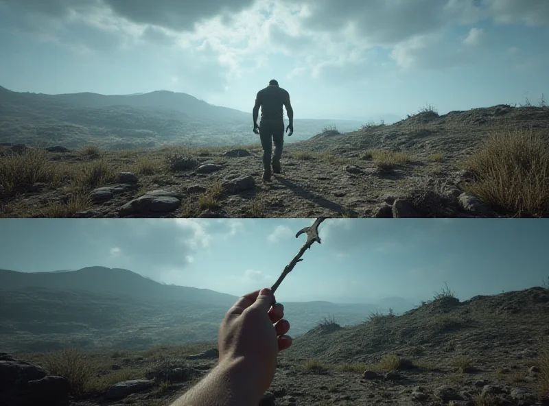 Montage of screenshots from Prologue: Go Wayback, showing a desolate landscape and a lone figure in the distance.