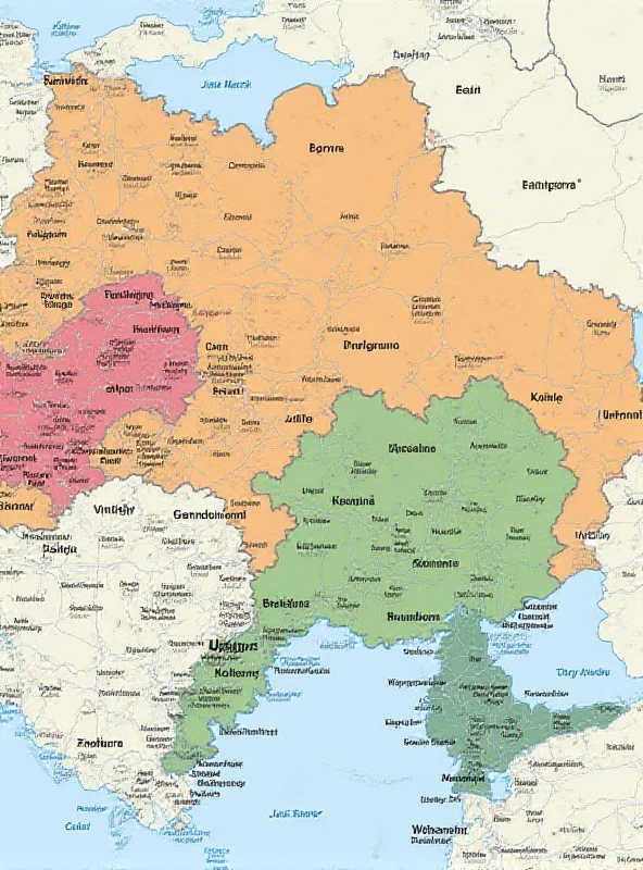 A map of Ukraine with a focus on conflict zones