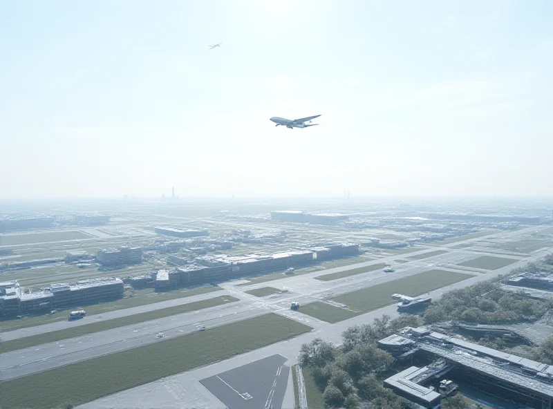 Computer rendering of an expanded Heathrow airport with multiple runways and modern terminals
