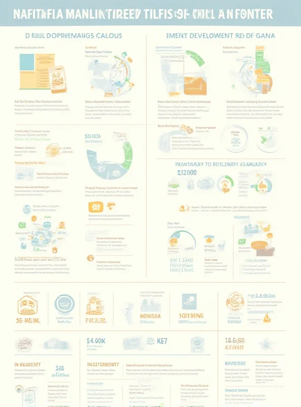 A brightly colored infographic showing a breakdown of a $53 billion aid package. The infographic includes charts, graphs, and icons representing emergency aid, infrastructure projects, economic development initiatives, and job creation programs. The text is in English.