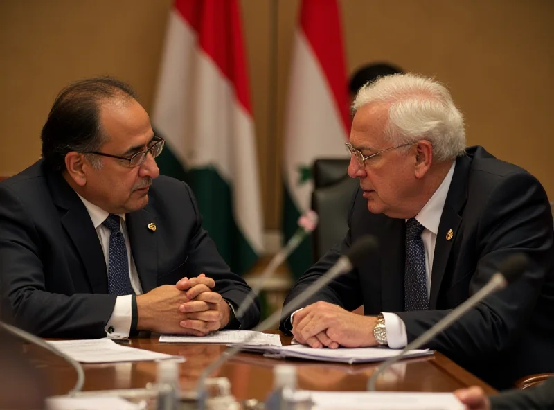 A meeting between Abdel Fattah Al-Sisi and Mahmoud Abbas. They are seated at a table, engaged in conversation. They appear to be discussing important matters related to the Gaza Strip. The Egyptian and Palestinian flags are visible in the background.