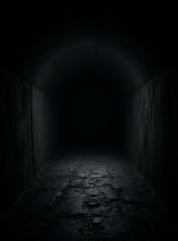A dark and claustrophobic tunnel, representing the tunnels in Gaza
