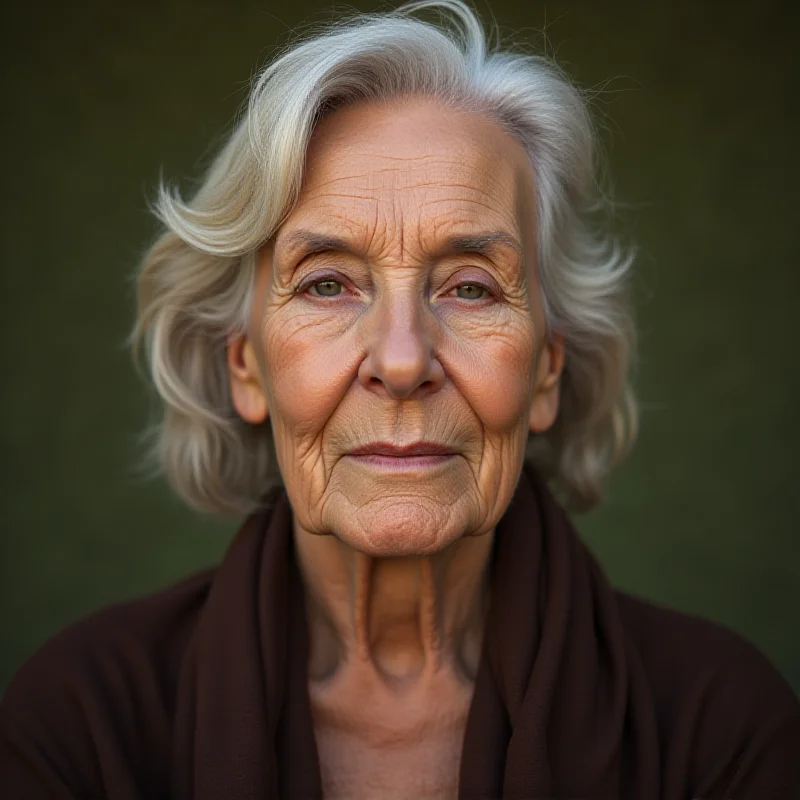 A close-up portrait of Liliana Segre, a lifetime senator, looking thoughtful and determined