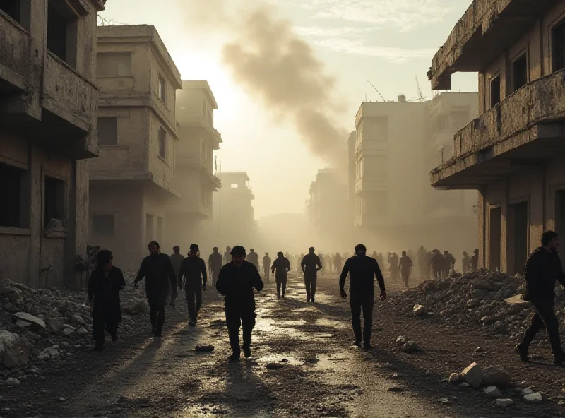Image of a tense situation in Gaza, potentially with smoke or rubble in the background.