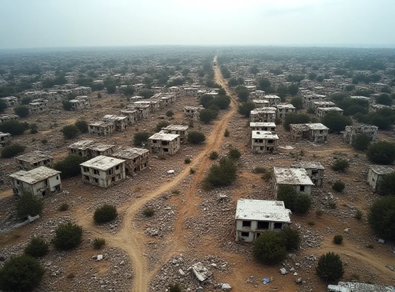 Aerial view of destruction in Israel after the October 7th attacks.
