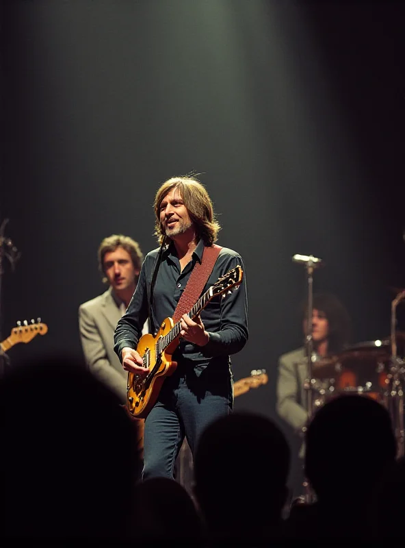 Paul McCartney performing with Wings.