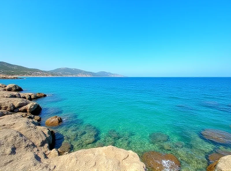 A panoramic view of the coastline of Cyprus, showcasing its strategic location in the Mediterranean Sea.