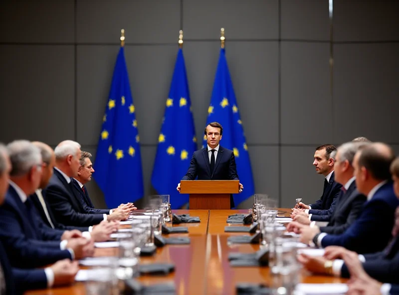 A meeting of EU leaders in Brussels, discussing defense spending.