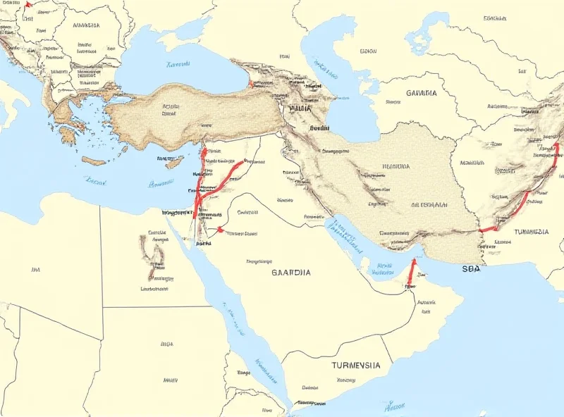 Map of the Middle Corridor trade route