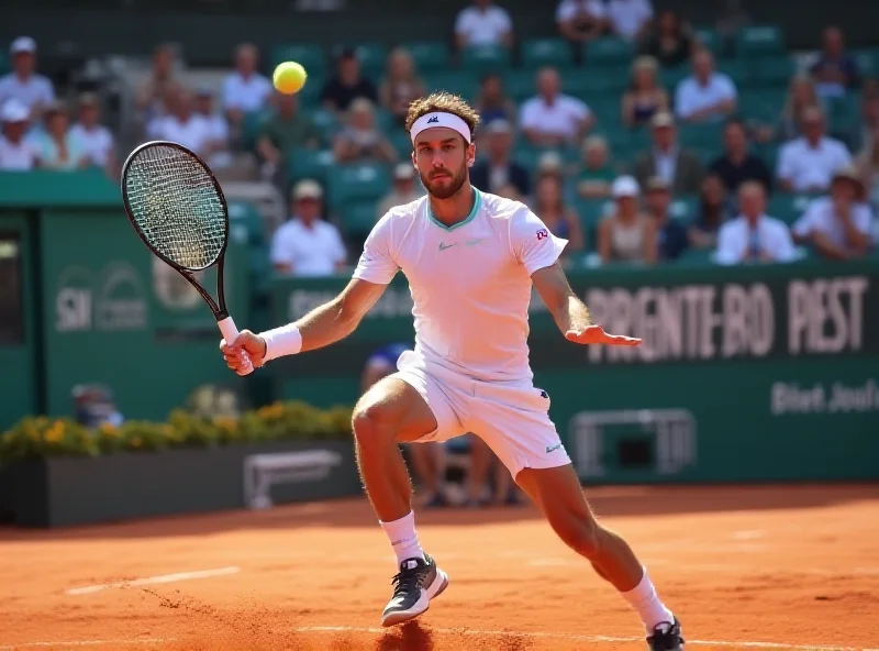 Tennis player in action on the court