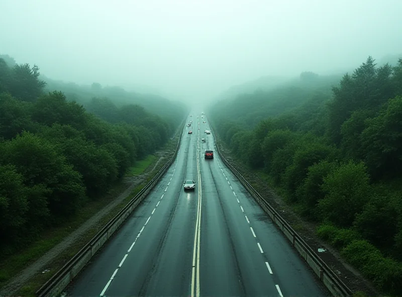 Road bridge stretching into the distance