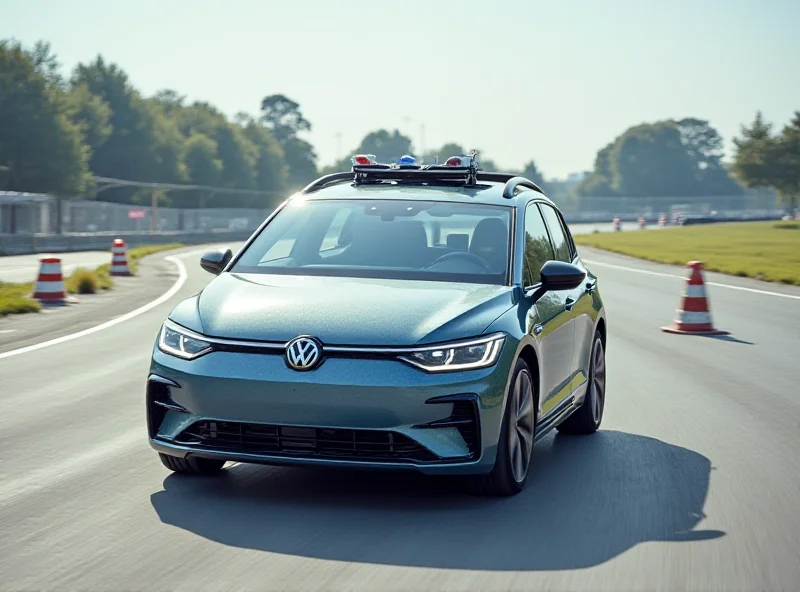 A Volkswagen electric car prototype being tested