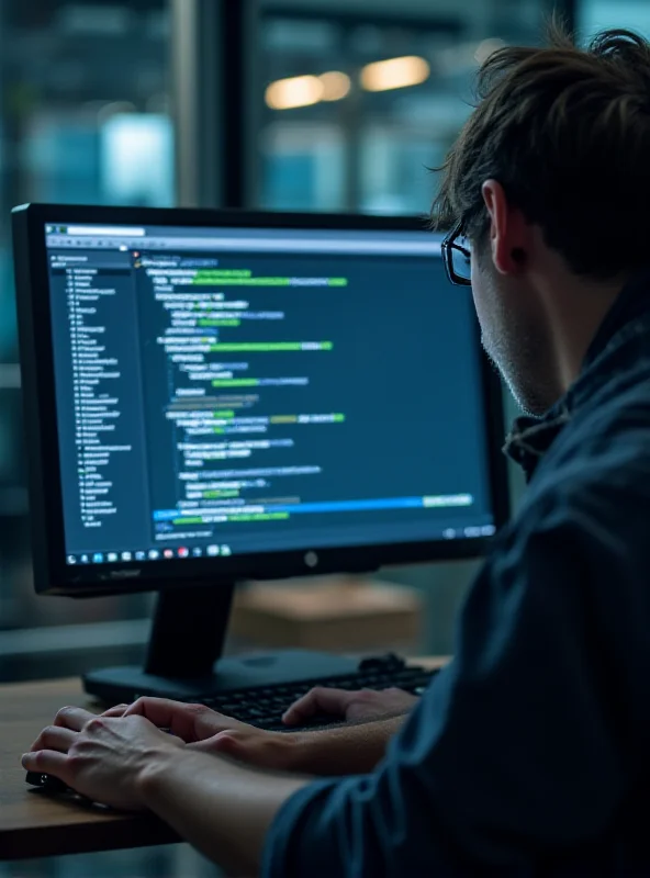A developer using a computer with the Google Gemini AI interface displayed on the screen, showcasing code suggestions and automated code review features.