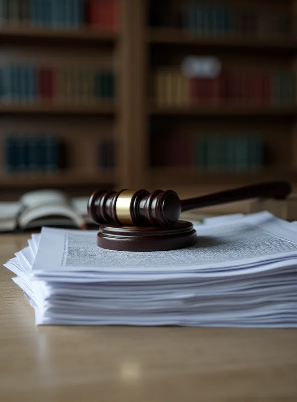 A gavel resting on a stack of legal documents, representing the legal and regulatory issues discussed in the article