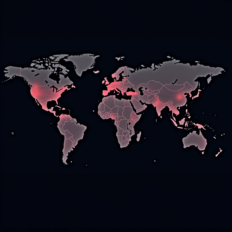 A world map with interconnected lines representing the global nature of the issues discussed in the article, such as data breaches and international relations