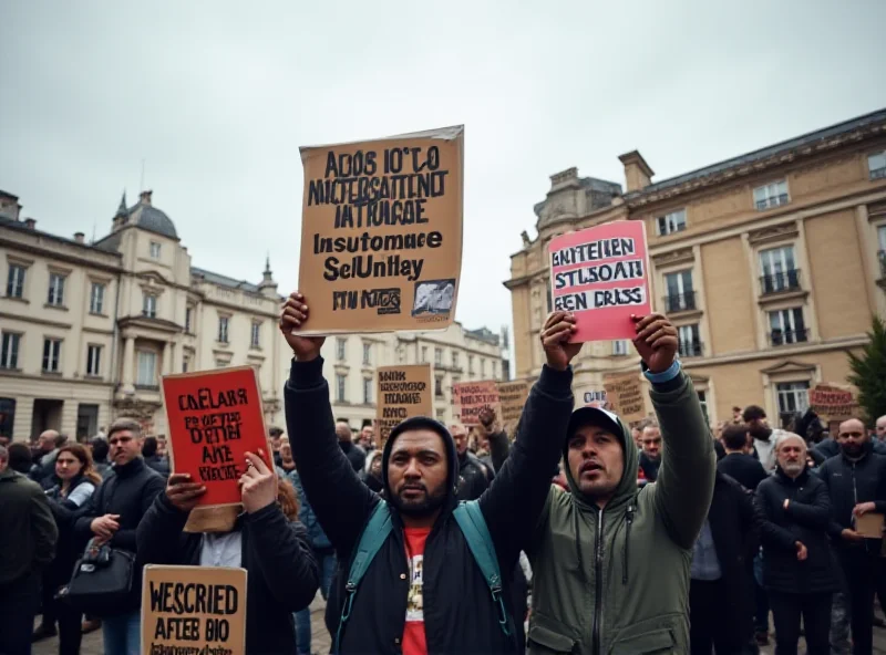 A protest with people holding signs advocating for freedom of press and the reinstatement of a documentary.