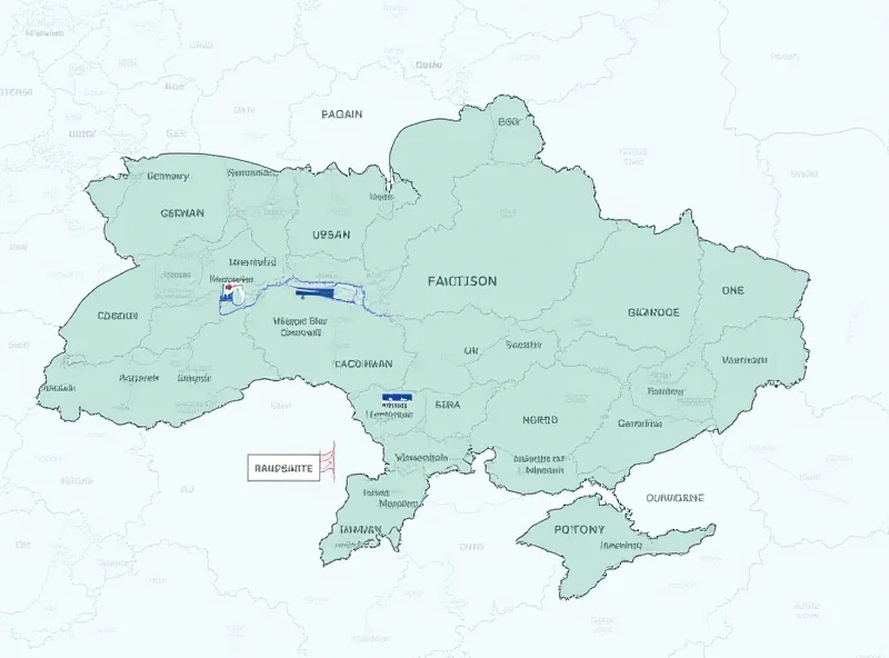 A map showing the conflict zones in Ukraine, with overlaid text summarizing the key diplomatic positions of France, the UK, the US, Germany, and Poland.