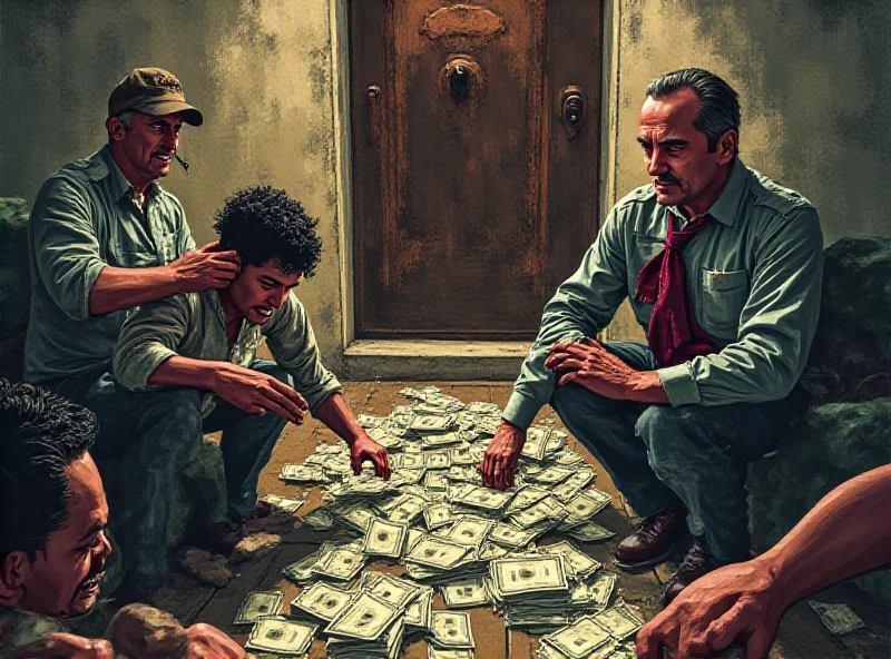 Illustration of money and drugs.