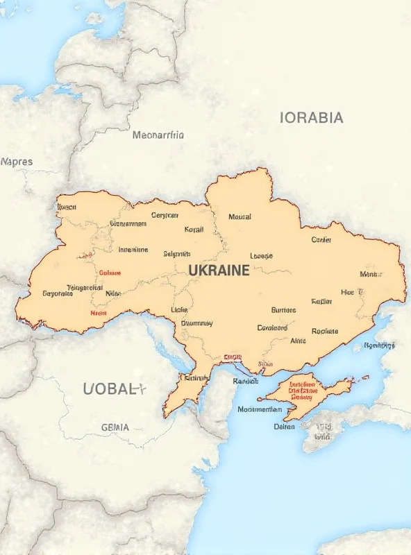 Map of Ukraine with focus on Kiev