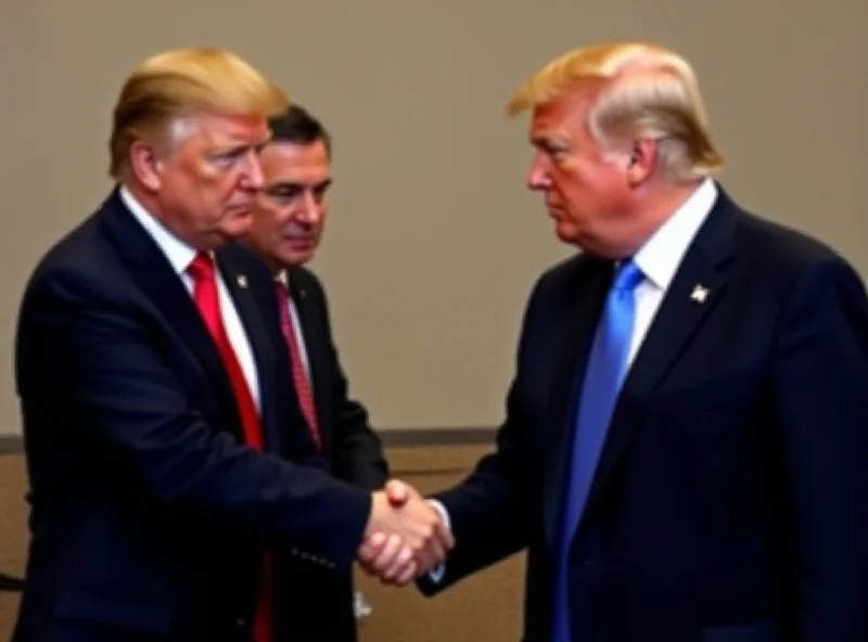 Donald Trump and Vladimir Zelensky shaking hands
