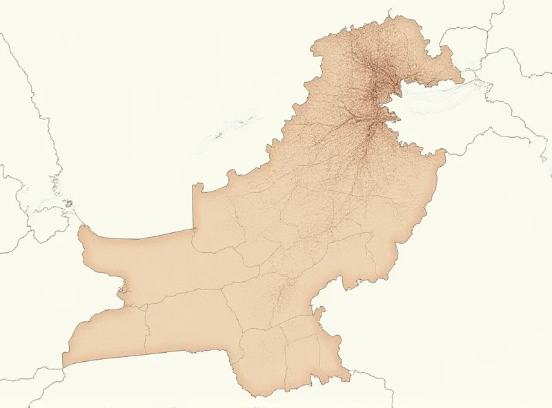 Image of a map highlighting Balochistan and Khyber Pakhtunkhwa in Pakistan.