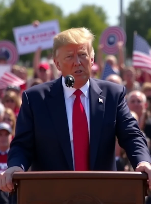 Donald Trump speaking at a rally