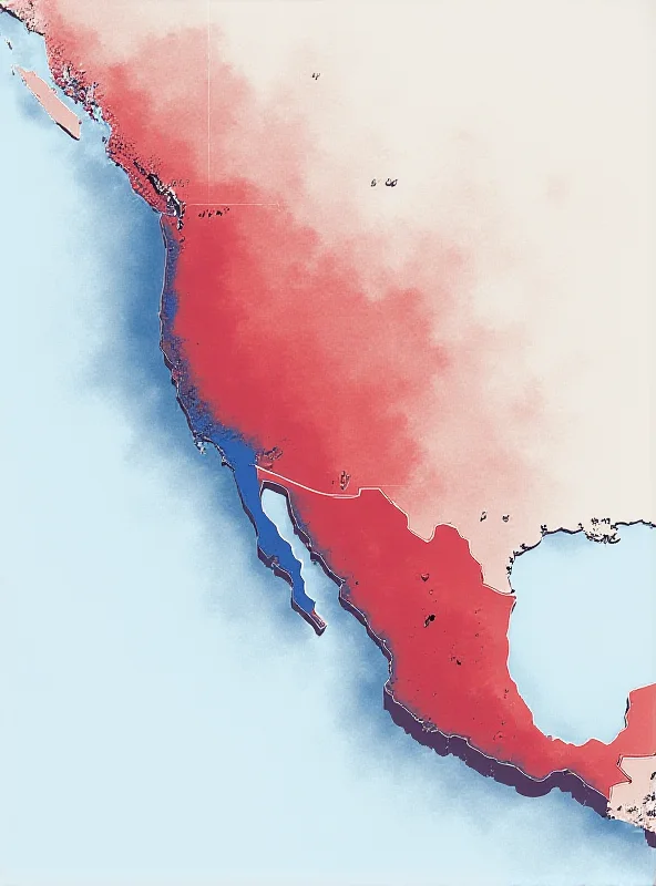 Map highlighting the border between the United States and Mexico, symbolizing the tensions and potential conflict.