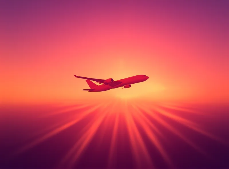 Cargo plane taking off at sunrise, symbolizing increased trade between Brazil and China.
