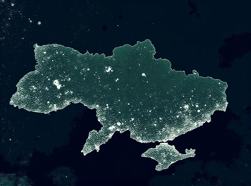 Satellite view of Ukraine with network connectivity lines overlaid, symbolizing alternative broadband solutions.