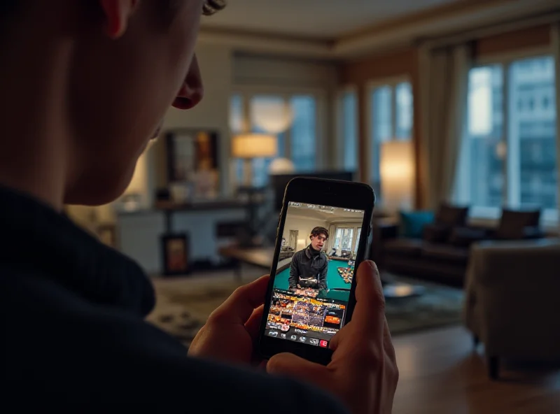 A person looking at a YouTube video on their phone with gambling ads displayed.