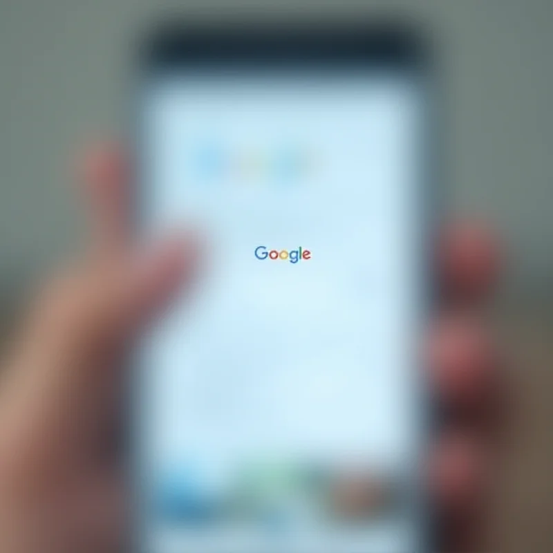A hand tapping the three dots on a Google search result on a mobile phone.