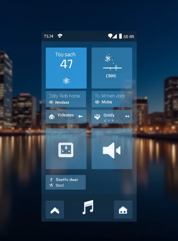 Mockup of an Android smartphone lock screen with various widgets displayed, such as weather, calendar, and music player controls.
