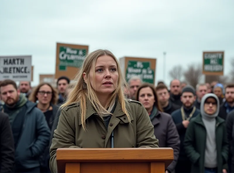 Greta Thunberg addressing a crowd at a climate rally.