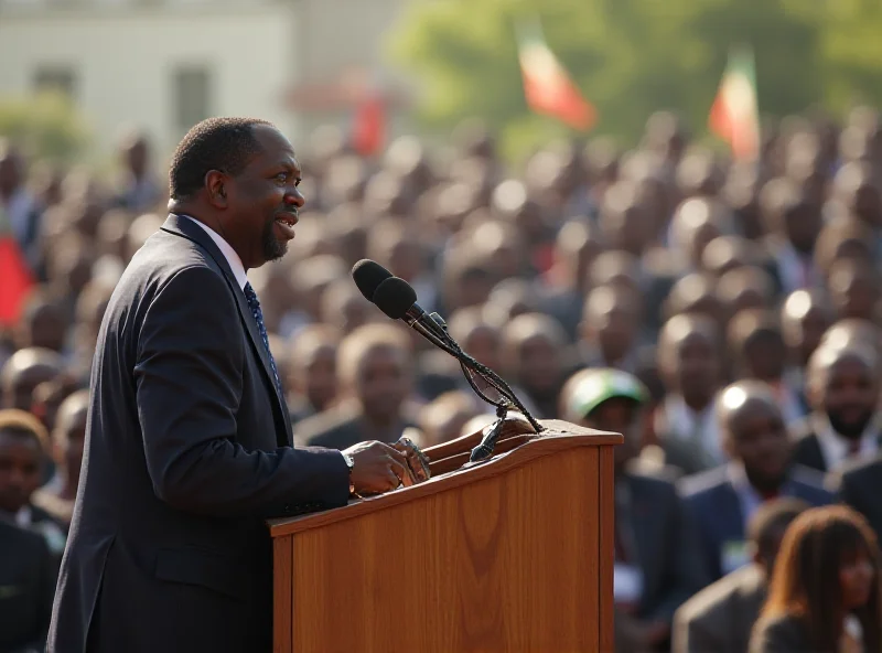 President Umaro Sissoco Embalo addressing a crowd in Guinea-Bissau.