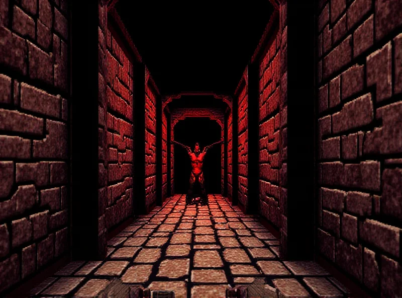 A screenshot of the original Doom game, running smoothly and quickly.