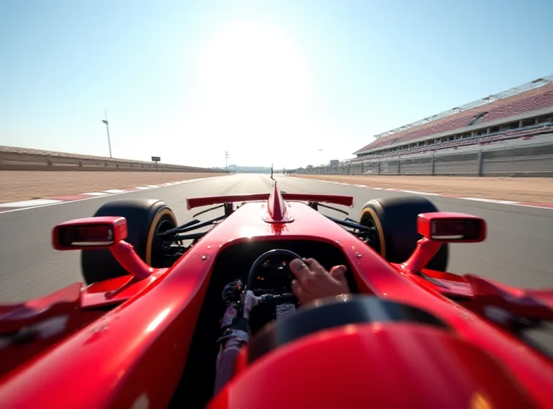 Lewis Hamilton driving a Ferrari F1 car during pre-season testing in Bahrain.