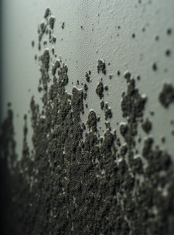 Close-up of black mould growing on a wall in a home.
