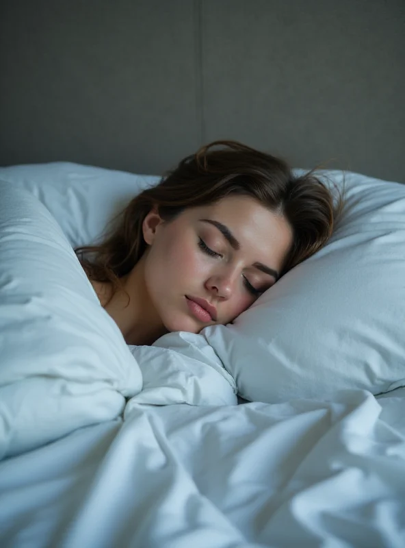 A person sleeping peacefully in bed, elevated slightly with a mattress wedge.