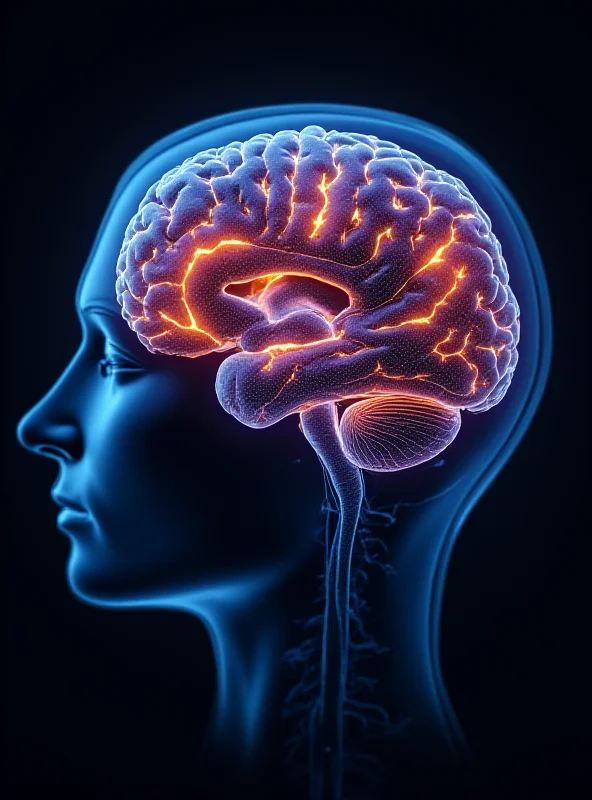 Close-up shot of brain scan highlighting areas associated with aging and Alzheimer's disease.