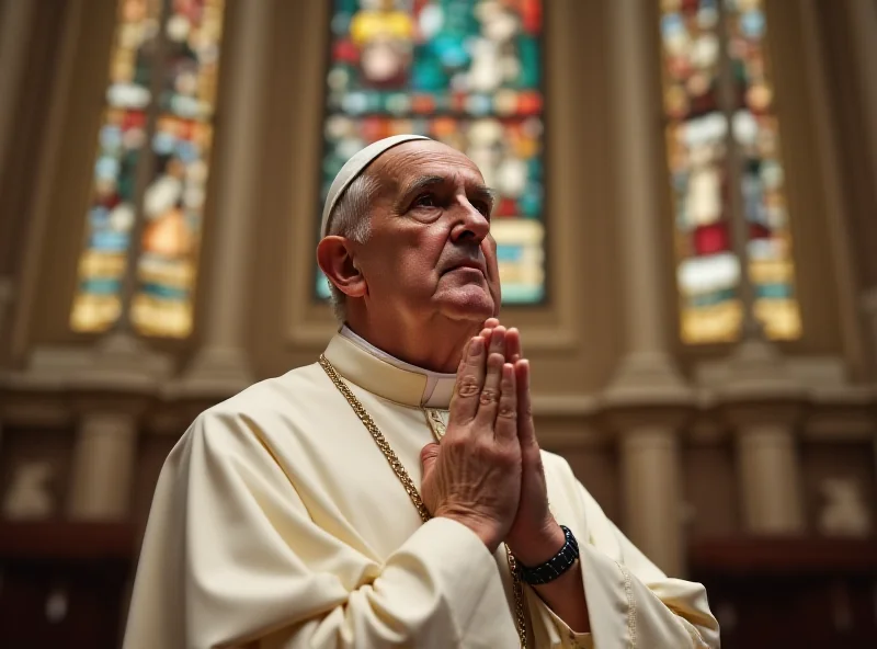 Pope Francis in prayer.