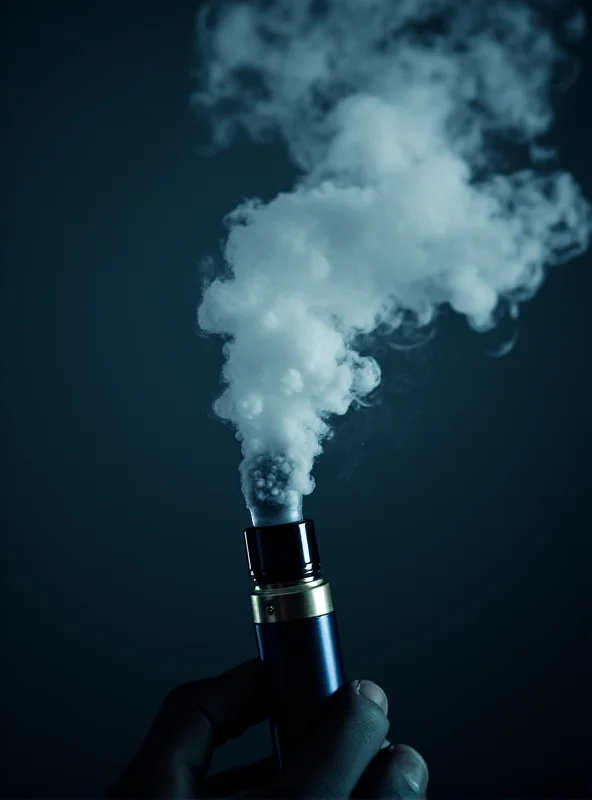 Close up of a vape pen with smoke