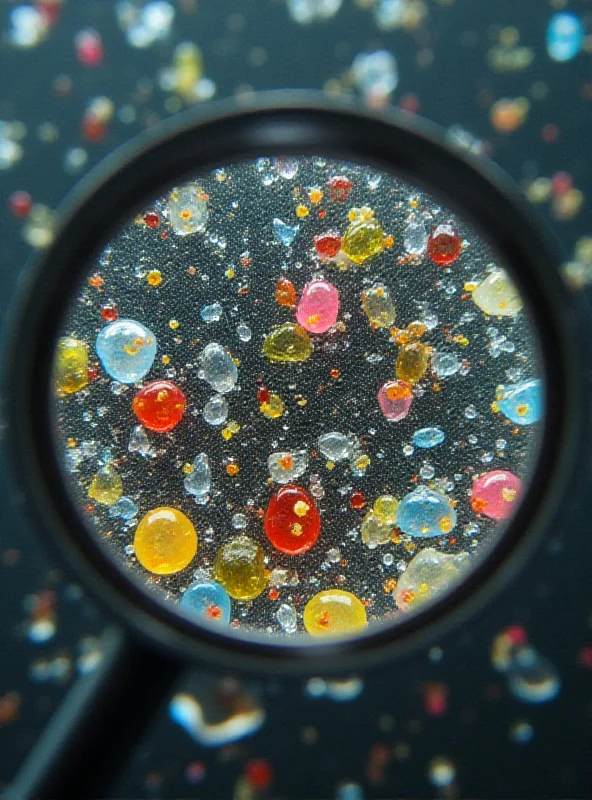 A microscopic view of microplastics.