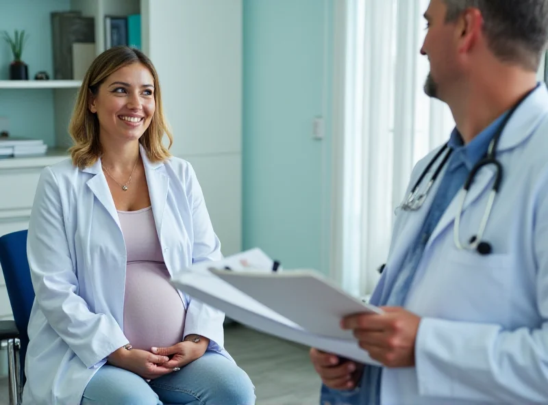 A pregnant woman in a doctor's office in Beijing.