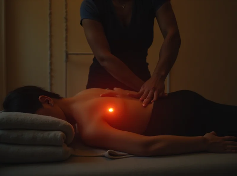 A person receiving a back massage from a physiotherapist.