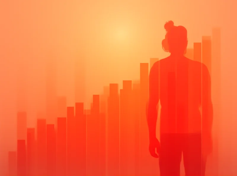 Illustration of a graph showing increasing obesity rates.