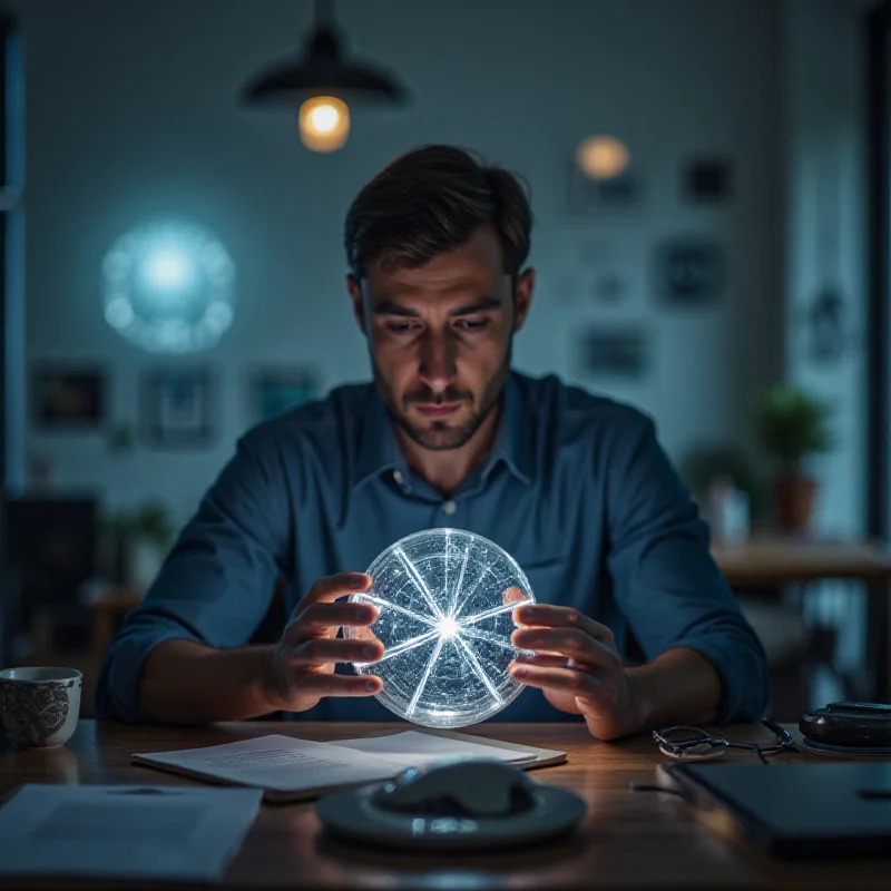 Person using a Powerball gyroscope to exercise their wrist and forearm.