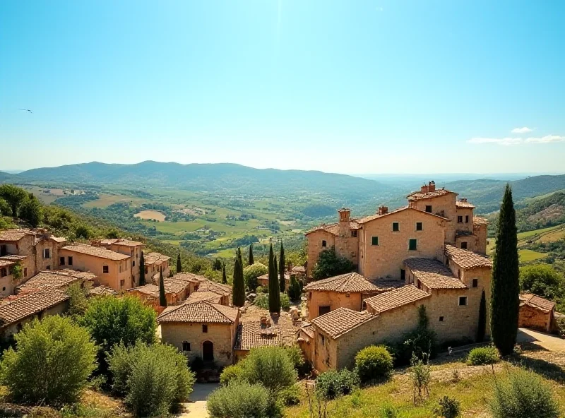 Panoramic view of a charming French village.