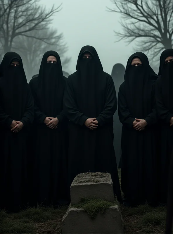 Mourners at a funeral