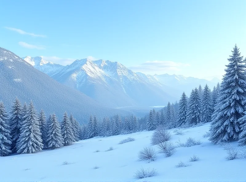 Image of a snow-covered mountain range in the Czech Republic