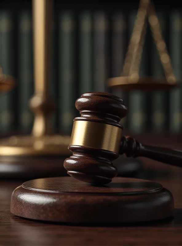 A gavel resting on a stack of law books in a courtroom setting, symbolizing legal action and the pursuit of justice.
